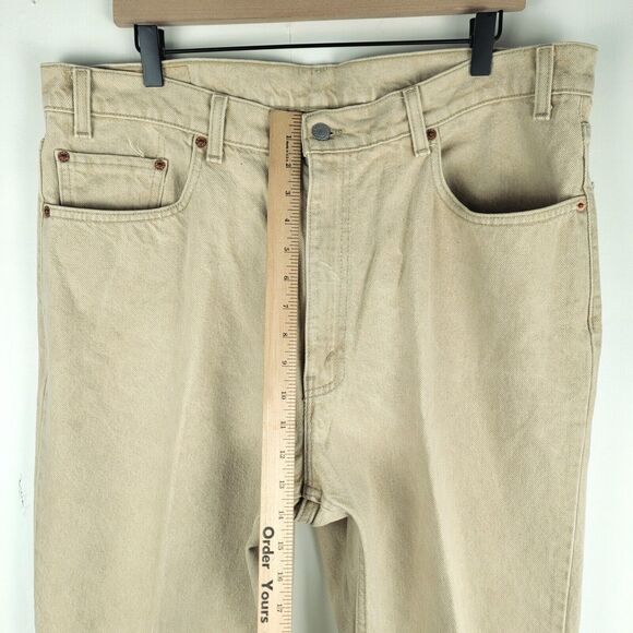 Levi's 550 Jeans Size 39x30 Tan Relaxed Fit Vintage Made in USA 100% Cotton - Picture 3 of 12